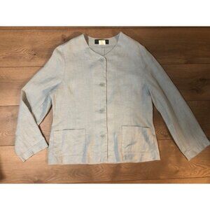 Harve Bernard Linen Blazer Shirt Jacket 14P